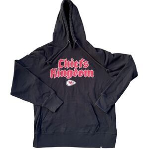 Men's '47 Black Kansas City Chiefs Wordmark Regional Headline Pullover Hoodie M